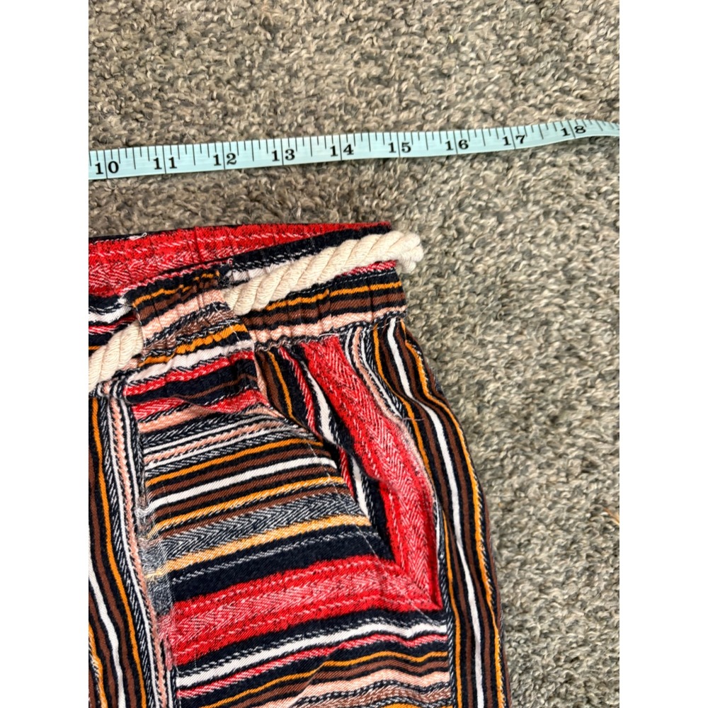 Velvet Heart Wide Leg Pants Women Medium Red Striped Rope Belt Boho Beachy - Picture 7 of 11